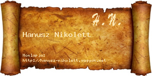 Hanusz Nikolett névjegykártya
